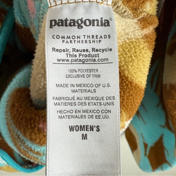 Patagonia Synchilla  Snap-T Pullover Feather Dance Womens Size Medium - Picture 7 of 7